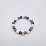 Bracelet CHAGRIN en Obsidienne noire, Pierre de lune blanche et Labradorite