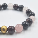 Bracelet ENERGIE en Grenat, Tourmaline noire et Quartz rose