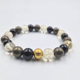 Bracelet ENTREPRENARIAT en Citrine, Onyx noir et Pyrite