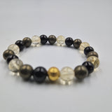 Bracelet ENTREPRENARIAT en Citrine, Onyx noir et Pyrite