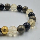 Bracelet ENTREPRENARIAT en Citrine, Onyx noir et Pyrite