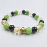 Bracelet ESTIME DE SOI en Citrine, Obsidienne noire et Jade vert