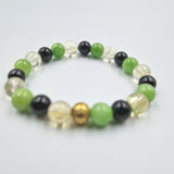 Bracelet ESTIME DE SOI en Citrine, Obsidienne noire et Jade vert