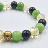 Bracelet ESTIME DE SOI en Citrine, Obsidienne noire et Jade vert