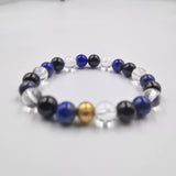 Bracelet FORCE MENTALE en Lapis-lazuli, Tourmaline noire et Quartz clair