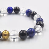 Bracelet FORCE MENTALE en Lapis-lazuli, Tourmaline noire et Quartz clair