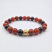 Bracelet FORCE en Grenat, Cornaline et Jaspe rouge