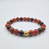 Bracelet FORCE en Grenat, Cornaline et Jaspe rouge