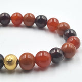 Bracelet FORCE en Grenat, Cornaline et Jaspe rouge