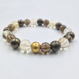 Bracelet FORTUNE en Citrine, Pyrite et Quartz fumé