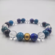 Bracelet INTELLIGENCE en Lapis-lazuli, Quartz clair et Apatite bleue