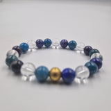 Bracelet INTELLIGENCE en Lapis-lazuli, Quartz clair et Apatite bleue