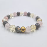 Bracelet JALOUSIE en Quartz rose, Labradorite et  Citrine