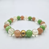 Bracelet JOIE DE VIVRE en Citrine, Pierre de Soleil et Jade vert