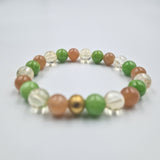 Bracelet JOIE DE VIVRE en Citrine, Pierre de Soleil et Jade vert