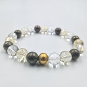 Bracelet JEUX D'ARGENT en Pyrite, Citrine et Quartz clair