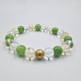 Bracelet PROSPERITE en Citrine, Jade vert et Quartz clair