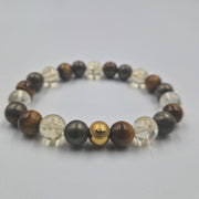 Bracelet MALCHANCE en Citrine, Oeil de tigre et Pyrite