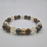 Bracelet MALCHANCE en Citrine, Oeil de tigre et Pyrite