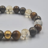 Bracelet MALCHANCE en Citrine, Oeil de tigre et Pyrite