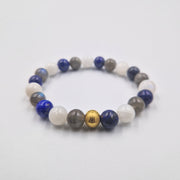 Bracelet MEMOIRE DES REVES en Lapis-lazuli, Pierre de lune blanche et Labradorite