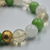 Bracelet MENOPAUSE en Pierre de lune blanche, Jade vert et Citrine