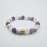 Bracelet NERVOSITE en Quartz rose, Lépidolite et Howlite