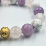 Bracelet NERVOSITE en Quartz rose, Lépidolite et Howlite