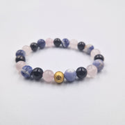 Bracelet PERDRE DU POIDS en Quartz rose, Obsidienne noire et Sodalite