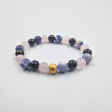 Bracelet PERDRE DU POIDS en Quartz rose, Obsidienne noire et Sodalite