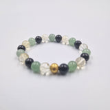 Bracelet PERSEVERANCE en Citrine, Obsidienne noire et Aventurine verte