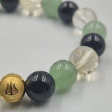 Bracelet PERSEVERANCE en Citrine, Obsidienne noire et Aventurine verte