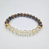 Bracelet en  Oeil de tigre et Citrine