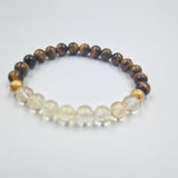 Bracelet en  Oeil de tigre et Citrine