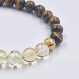 Bracelet en  Oeil de tigre et Citrine