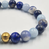 Bracelet PERSUASION en Lapis-lazuli, Sodalite et Aigue-marine