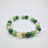 Bracelet PORTE-BONHEUR en Citrine, Jade vert et Malachite