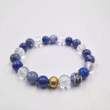 Bracelet REUSSITE SCOLAIRE en Sodalite, Lapis-lazuli et Quartz clair