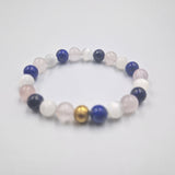 Bracelet TRISTESSE en Lapis-lazuli, Sélénite et Quartz rose