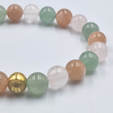 Bracelet UTOPISME en Pierre de soleil, Aventurine verte et Quartz rose