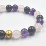 Bracelet VITALITE en Quartz rose, Améthyste et Grenat