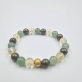 Bracelet ABONDANCE en Citrine, Pyrite et Aventurine verte