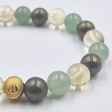 Bracelet ABONDANCE en Citrine, Pyrite et Aventurine verte