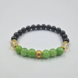 Bracelet Capricorne Année 2024 en Obsidienne noire, Citrine et Jade vert