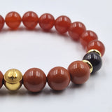 Bracelet CALVITIE en Grenat, Jaspe Rouge, Cornaline.