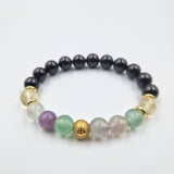 Bracelet DIABETE en Citrine, Tourmaline noire,  Fluorite