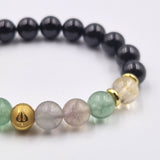 Bracelet DIABETE en Citrine, Tourmaline noire,  Fluorite