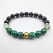 Bracelet SCIATIQUE en Tourmaline noire, Fluorite, Malachite