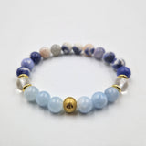 Bracelet TOUX en Quartz clair, Aigue-Marine, Sodalite