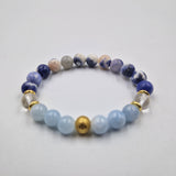 Bracelet TOUX en Quartz clair, Aigue-Marine, Sodalite